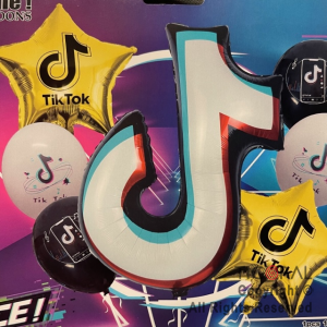 SET DE GLOBOS METALIZADO TIK TOK 7 UNIDADES X 1